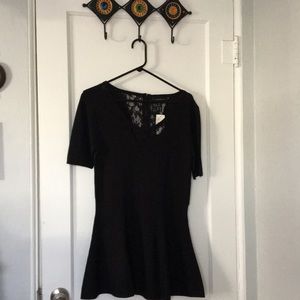 Dressy Peplum Top with Lace and a Zip-up Back